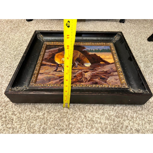 Original Wildlife Oil Painting “Outfoxed”, Framed. For Sale - Image 4 of 5