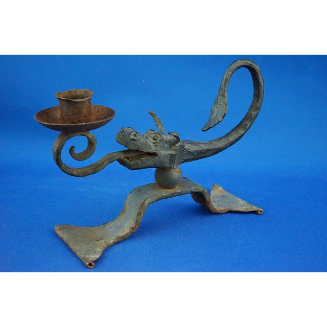 Wrought Iron Candelabras with Dragon Heads, Italy, 1920s, Set of 2 For Sale - Image 12 of 18