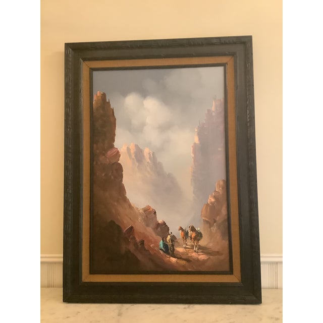 Stunning Manuel Munoz Merida Original Western Oil Painting, C1960s For Sale In Dallas - Image 6 of 7