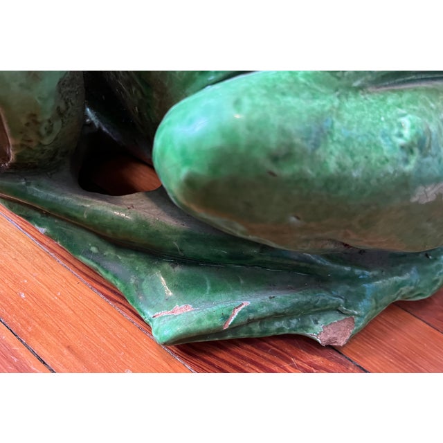 Large Mid Century Modern Italian Pottery Frog Fountain Head For Sale - Image 12 of 12