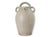 Late 19th century French glazed terracotta jug in a tall provincial form with generous double handles rising from the...