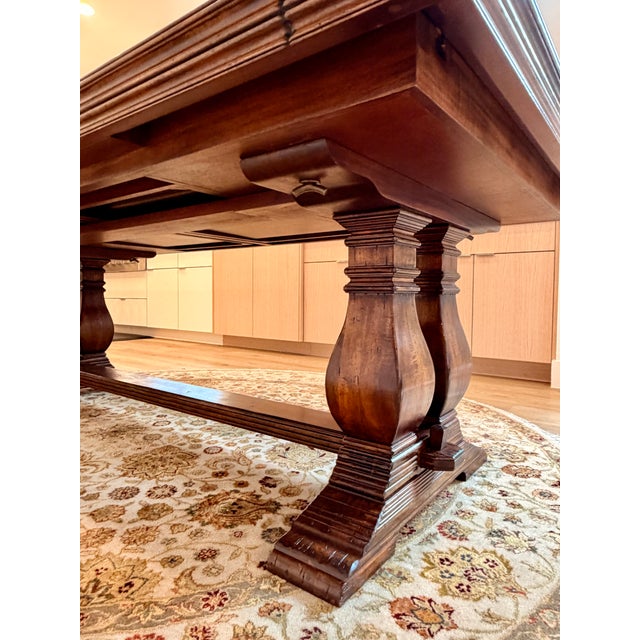 Attributed to Jonathan Charles “Huntingdon” Extending Dining Table | Solid Wood | Seats 12 For Sale - Image 11 of 12