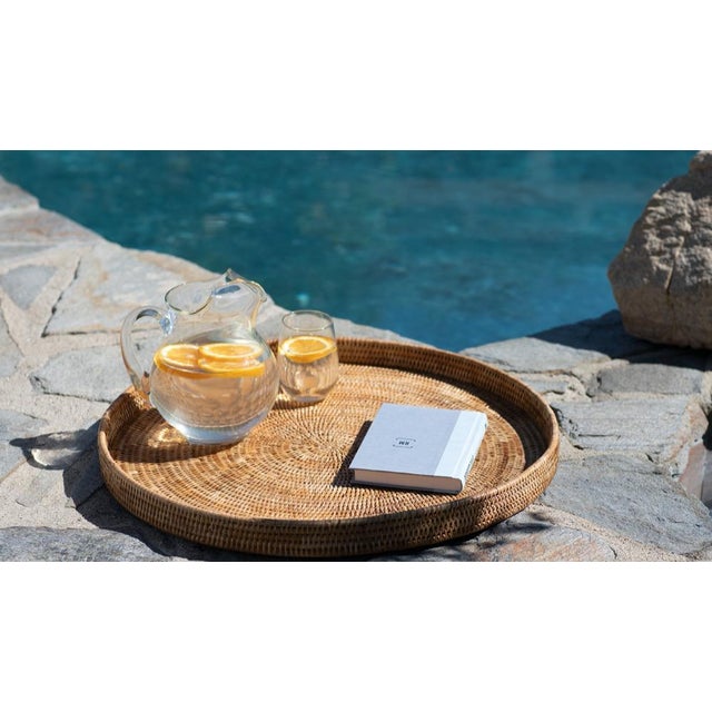 Our round rattan serving and ottoman trays will instantly add a gorgeous touch to any room of your home. Adding this tray...