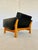 Vintage Danish Black Leather & Oak Lounge Chair by Poul M Volther for Erik Jørgensen, 1960s For Sale - Image 16 of 18