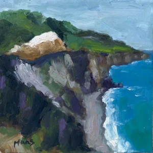 Big Sur Original Seascape (6″×6″, Original Oil)