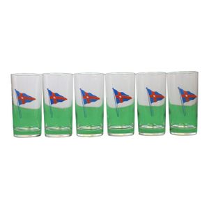 Mid 20th Century New York Yacht Club Highball Cocktail Glasses- Set of 6