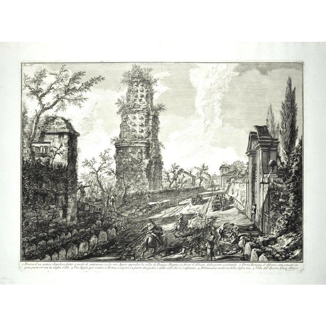 Giovanni Battista Piranesi, Ruins of an Ancient Tomb, 1762, Etching For Sale - Image 3 of 3