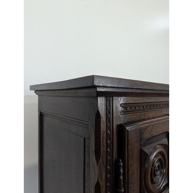 Tall Oak Buffet in the style of Dudouyt For Sale - Image 5 of 9