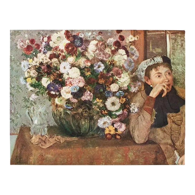 1950s After Edgar Degas, "Woman With Chrysanthemums" Full-Color Print For Sale