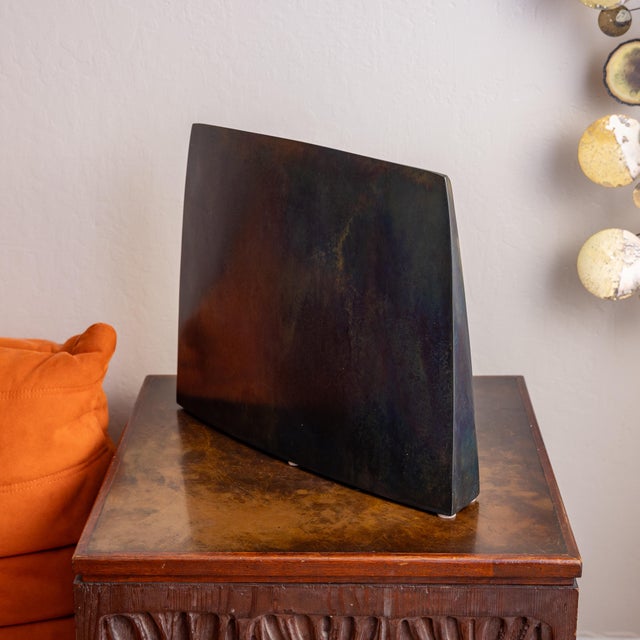 2000 - 2009 Vintage Jeffrey Brown 2003 Signed Patinated Bronze Sculptural Vessel For Sale - Image 5 of 10