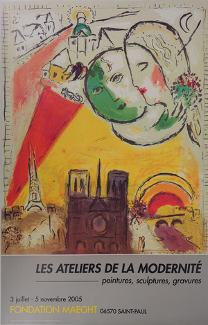Les Amoureux de Notre Poster after Marc Chagall