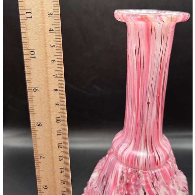 Mid-Century Modern Vintage MCM Murano Style Pink Art Glass Vase For Sale - Image 3 of 4