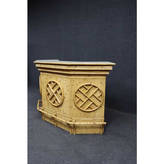Mid 20th Century Mid-Century Modern Split Bamboo & Rattan Tiki Dry Bar For Sale - Image 5 of 18