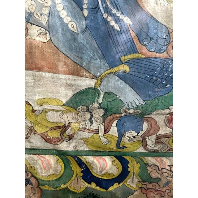Framed Antique Tibetan Thangka of Yamantaka with Consort For Sale - Image 11 of 13