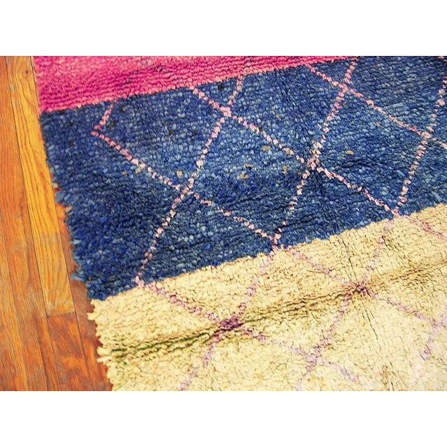 Lovely Handmade Color Pastel Allover Pattern Vintage Moroccan Boucherouitte Rug For Sale - Image 4 of 6