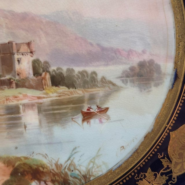 Porcelain View Service Plates by J. J. Birbeck for Aynsley, 1888, Set of 4 For Sale - Image 13 of 18