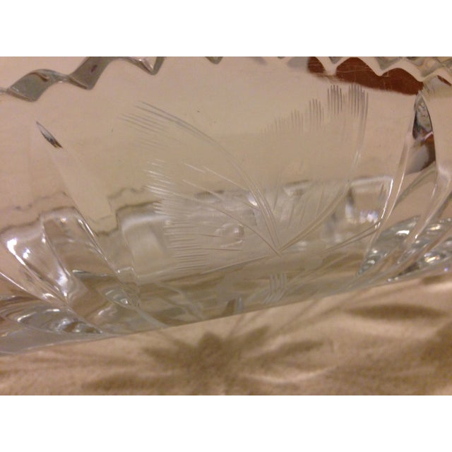 Glass Vintage ABP Pressed Glass Celery Saw Tooth Dish For Sale - Image 7 of 11