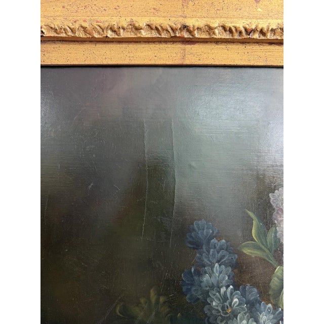 Mid 20th Century Original Oil on Canvas of Still Life With Flowers and Amphora Vase For Sale - Image 15 of 15