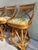 1960s Rare Trio of X-Back Bamboo Swivel Counter Stools (3) - Refurbished and Reupholstered For Sale - Image 9 of 12