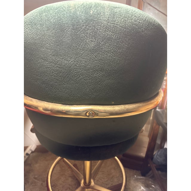 Mid-Century Modern Vintage Chromacraft High Top Barstools With Wooden Armrest For Sale - Image 3 of 3