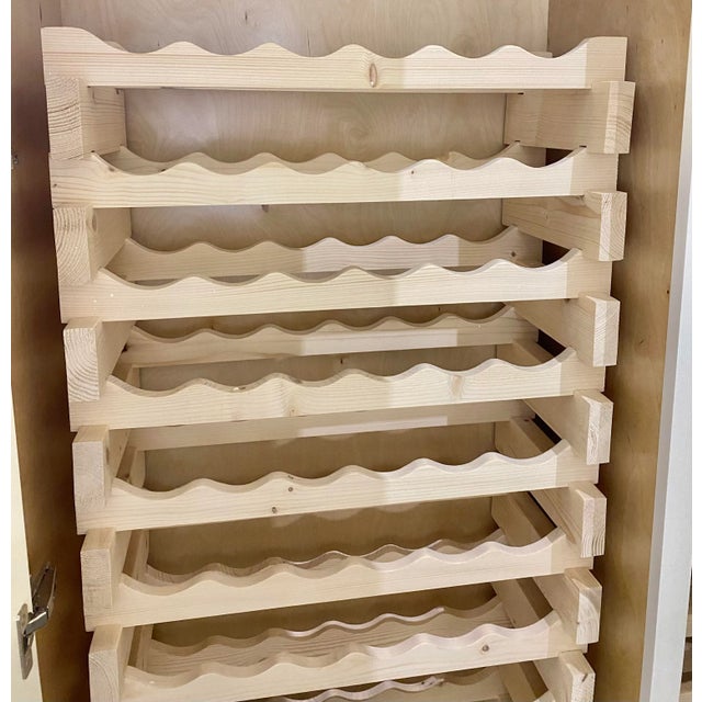 1990s Organic Modern Light Raw Pine Wine Racks, a Pair (144 Bottle Capacity) For Sale - Image 5 of 7