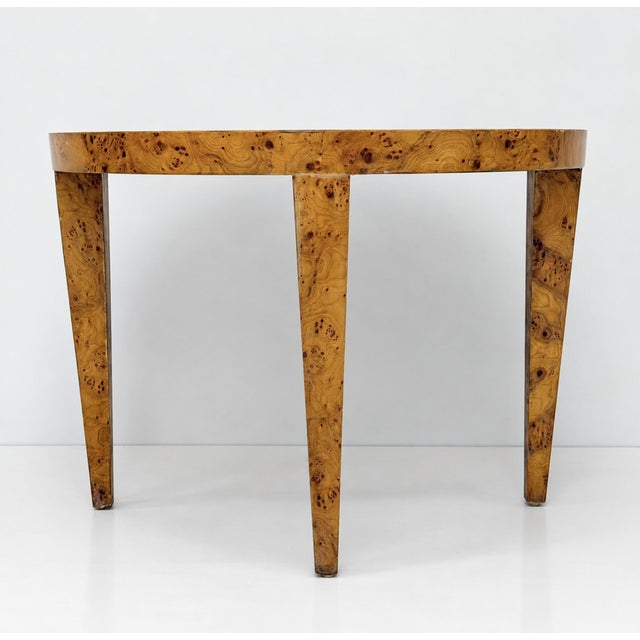1970s 1970s American Modern Round Burl Wood Center Occasional Table For Sale - Image 5 of 16