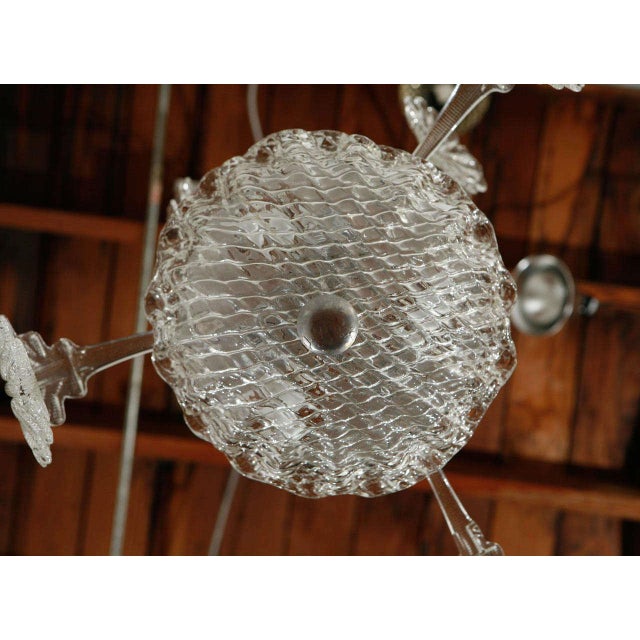1960s Glass Leafy Murano Fixture For Sale - Image 9 of 10