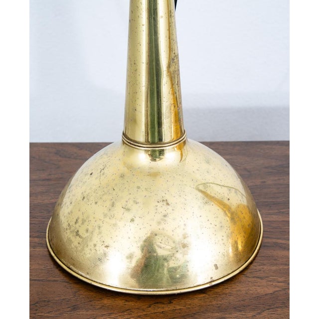 Mid 20th Century Danish Modern Gold Brass Pendant Lights - a Pair Rewired For Sale - Image 9 of 12
