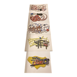 Michael Todd - Ceramic Characters on Board Wall Art, Set of 5