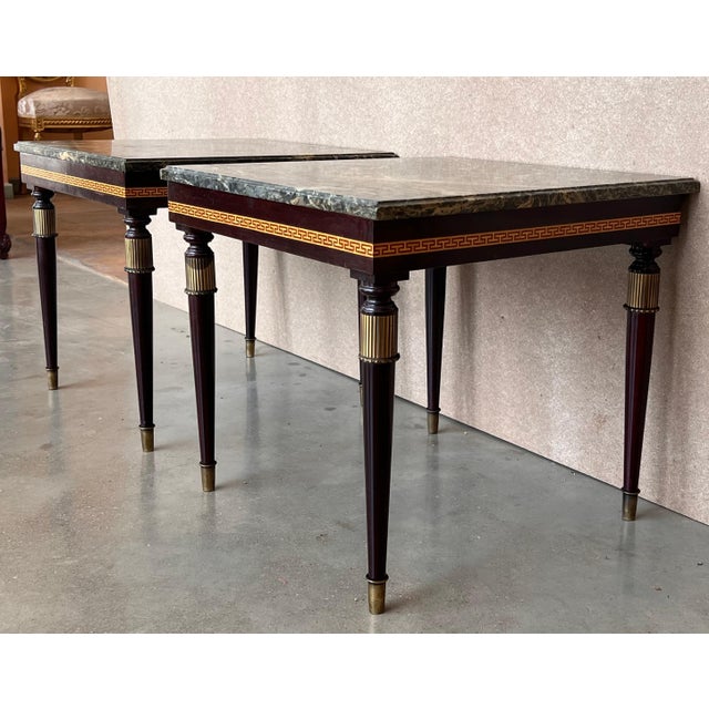 Mid 20th Century Mid 20th Century Set of Three Italian Modernist Midcentury Bronze-Mounted Coffee Tables For Sale - Image 5 of 18