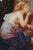 Mid 20th Century At the Fountain Cupid Angel of Love Oval Oil Painting After Henri Pierre Picou For Sale - Image 6 of 12