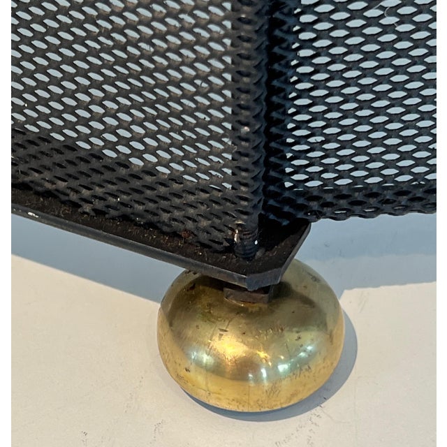 1970s Brass and Grilling Fireplace Screen For Sale - Image 9 of 12