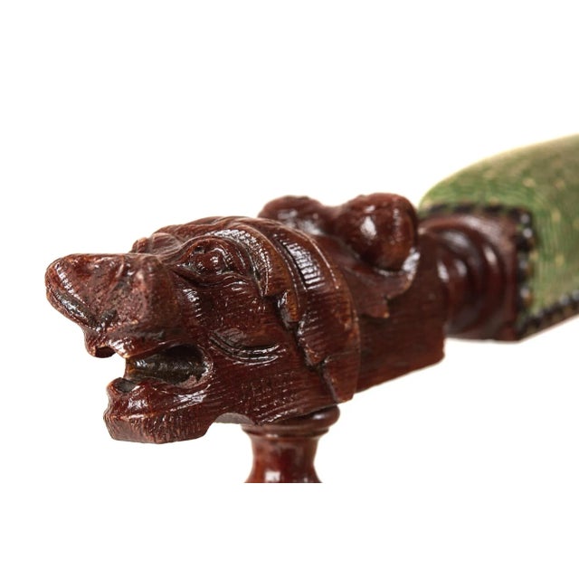 Large Victorian Carved Oak Throne Armchair For Sale - Image 10 of 11