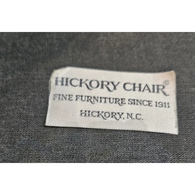 Pair of Late 20th Century Hickory Chair Mahogany Tufted Yellow Leather Open Arm Chairs For Sale - Image 10 of 10