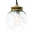 Vintage Industrial Brass & Clear Glass Pendant Light For Sale