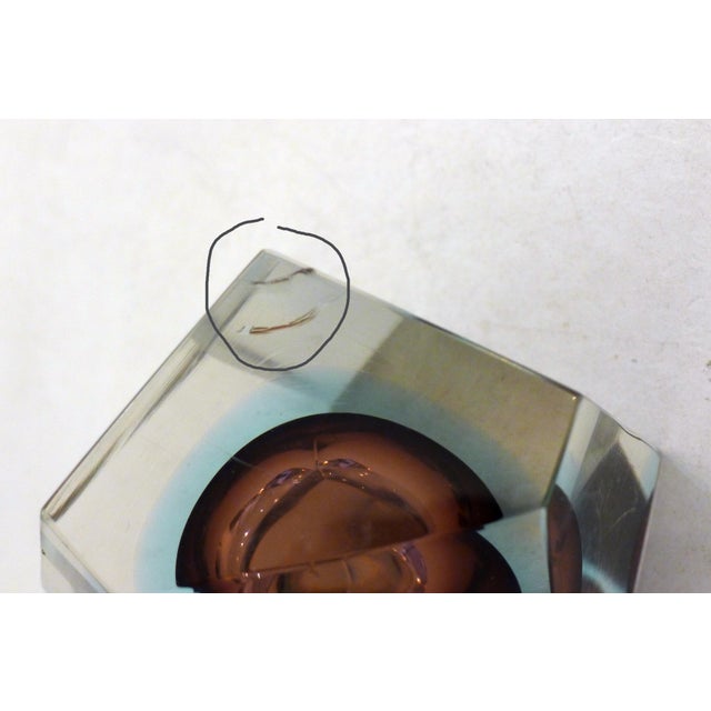 Blue Faceted Sommerso Murano Glass Ashtray or Trinket Tray, 1960s-1970s For Sale - Image 8 of 10