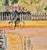 Black Johannes Schiefer -1950s Naive Street Scene at Spring -Oil Painting For Sale - Image 8 of 13