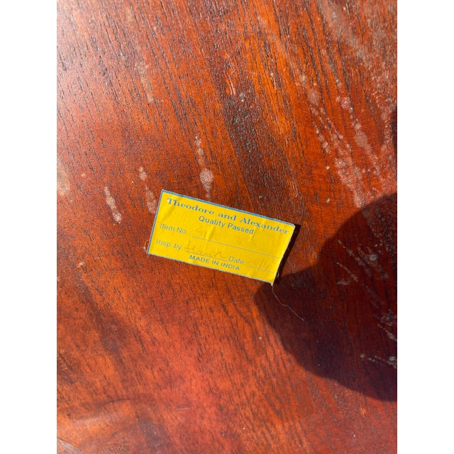 Wood Theodore & Alexander Set of 4 Carved Wood Dining Chairs – Original Condition For Sale - Image 7 of 10