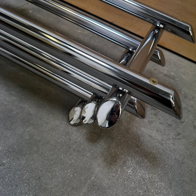 Smoked Glass Coffee Table with Chromed Metal Tubes, 1970s For Sale - Image 10 of 18