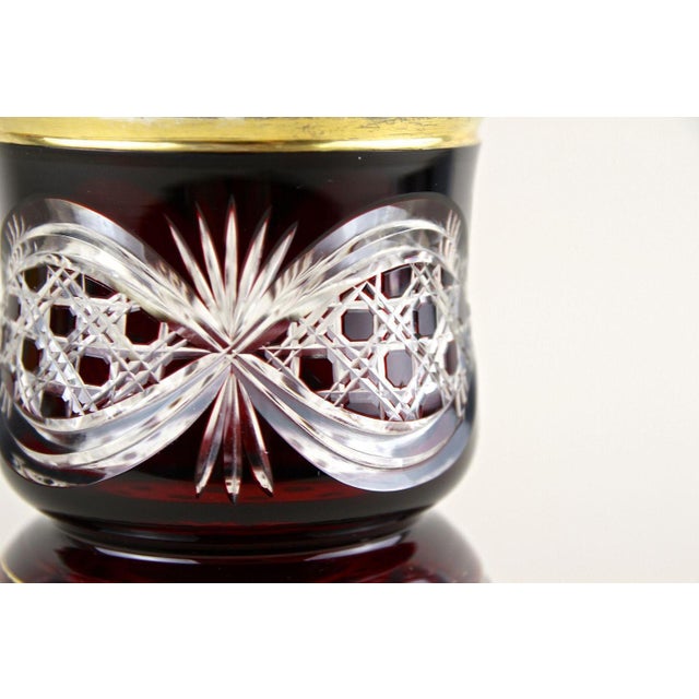 19th Century Biedermeier Ruby Red Overlay Glass Goblet, 1840s For Sale - Image 6 of 18