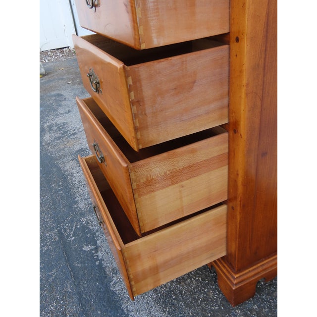 Pier Cabinet Solid Maple Distressed Tall Narrow Lingerie Jewelry Chest 6243 For Sale In Miami - Image 6 of 16