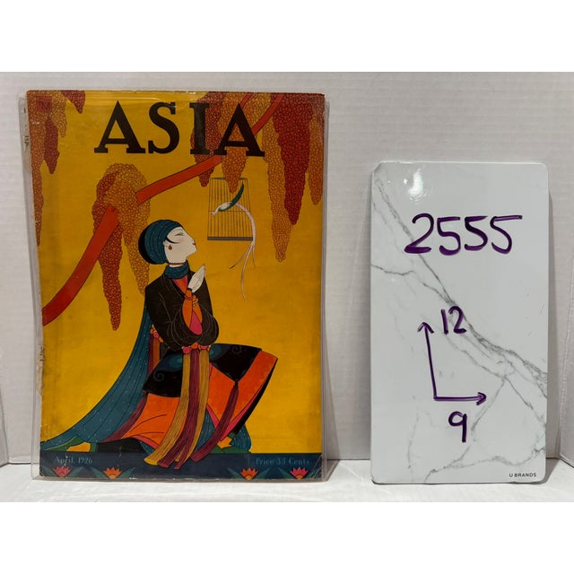 Burnt Orange 1926 Original Asia Magazine Cover, April, Frank McIntosh, Art Deco. For Sale - Image 8 of 8