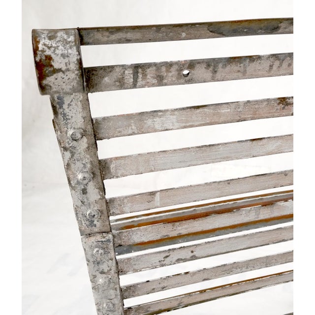 Heavy Antique Wrought Iron Outdoor Chairs His & Hers For Sale - Image 13 of 18