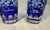 Glass Vintage Elaborate Cut to Clear Crystal Glass Czech Cobalt Blue Shot Glasses - Set of 3 For Sale - Image 7 of 11