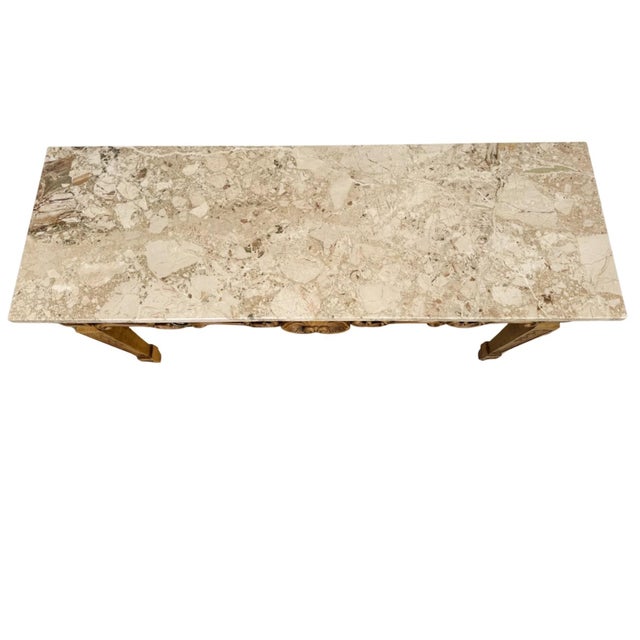Late 20th Century Vintage Neoclassical Marble Top Console Table Made in Italy by Century Furniture For Sale - Image 5 of 15
