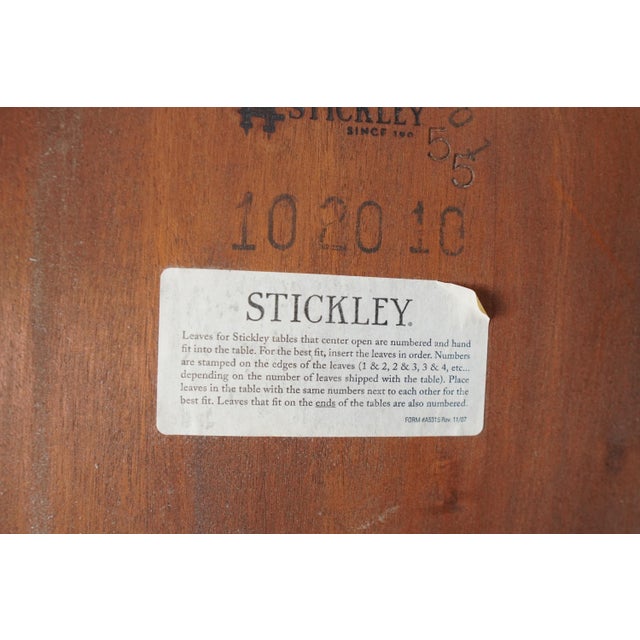 Vintage Stickley Federal Style Inlaid Mahogany Dining Room Table For Sale - Image 17 of 18