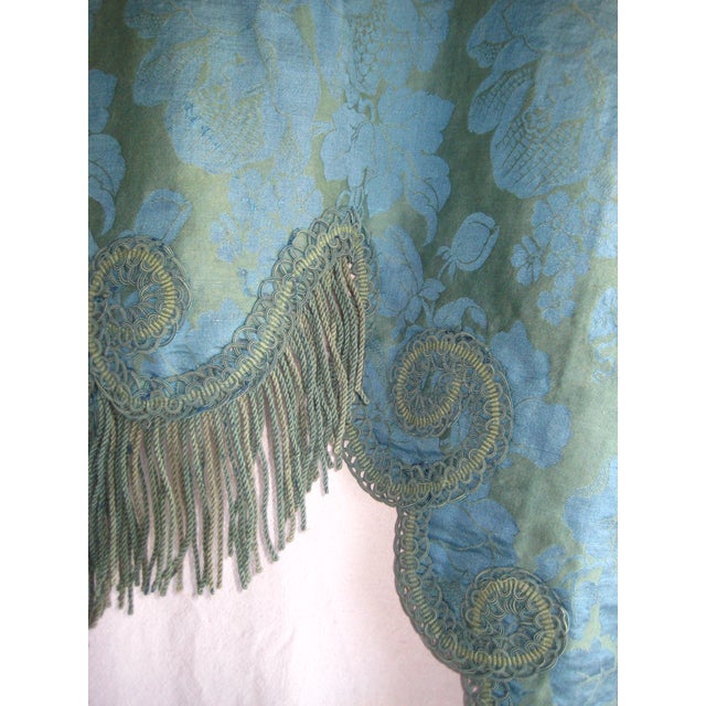 Mid 19th Century Mid 19th Century Napoleon III Bleu Silk Valence For Sale - Image 5 of 14