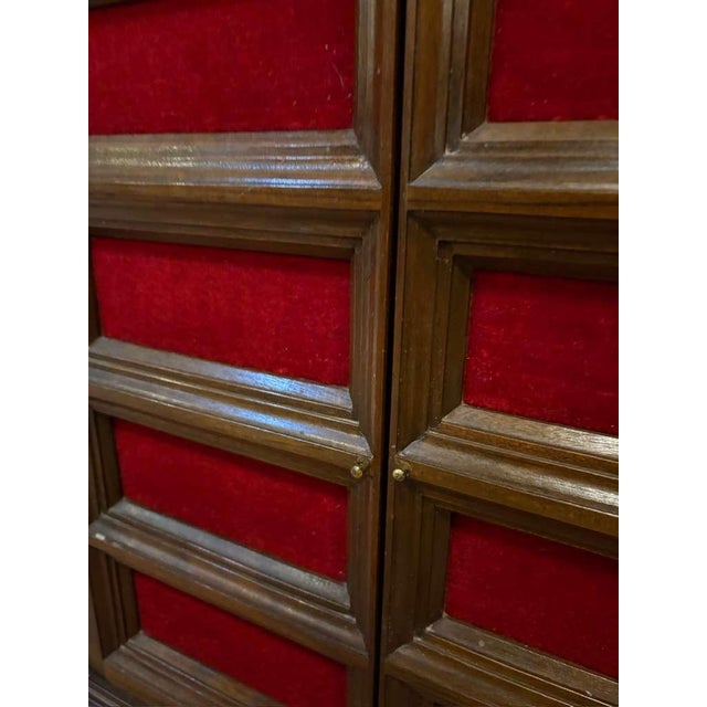 1960s Custom Vintage Mid-Century Modern Mahogany Glass Front Hutch For Sale - Image 5 of 10