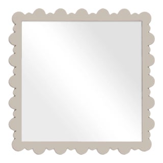 Fleur Home Garden District Valmont Square Mirror in Elephant's Breath, 23.5x23.5 For Sale