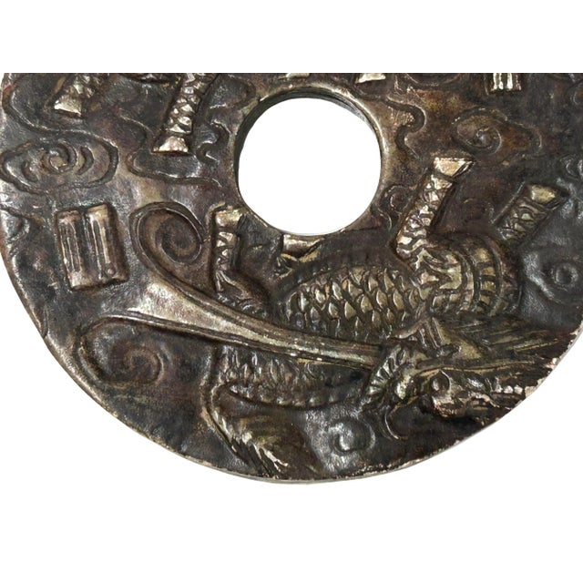 Oriental Stone Ritual Mythical Motif Carving Display Plaque Art For Sale - Image 10 of 10